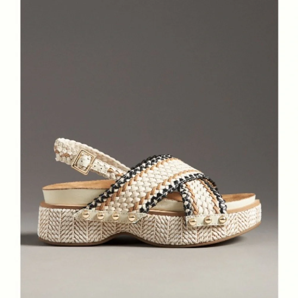 Kelsi Dagger Brooklyn Pace Raffia Platform Sandals